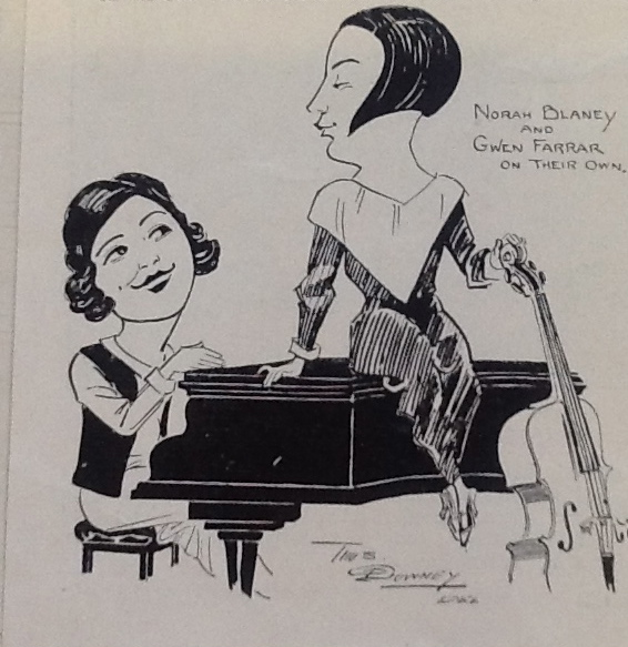 Illustration of Gwen and Norah sitting on a piano